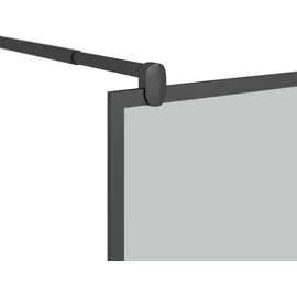 vidaXL Duschwand Walk-In Dusche 80 x 195 cm Dunkel ESG Glas Schwarz