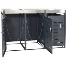 MCW Mülltonnenbox H40b-3 100 x 100 cm grau