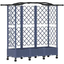vidaXL Hochbeet mit Rankgitter und Dach 163 x 40 x 129 cm Grau