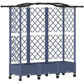 vidaXL Hochbeet mit Rankgitter und Dach 163 x 40 x 129 cm Grau