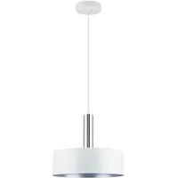 LED Universum - Pendelleuchte Victoria Ø 30cm Metall rund für LED E27 Leuchtmittel max 40W (exklusive) höhenverstellbar bis 150cm Esstisch Wohnzimmer Hängelampe Deckenlampe weiß silber