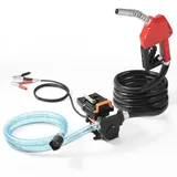 Vevor SKYSHALO Dieselpumpe, 12 V DC, 15 GPM, 1/4 PS, elektrisch und tragbar mit Auto-Stop-Düse, verlängerten Schläuchen für Kraftstoff, Diesel, Kerosin, und Methanol-Gemisch