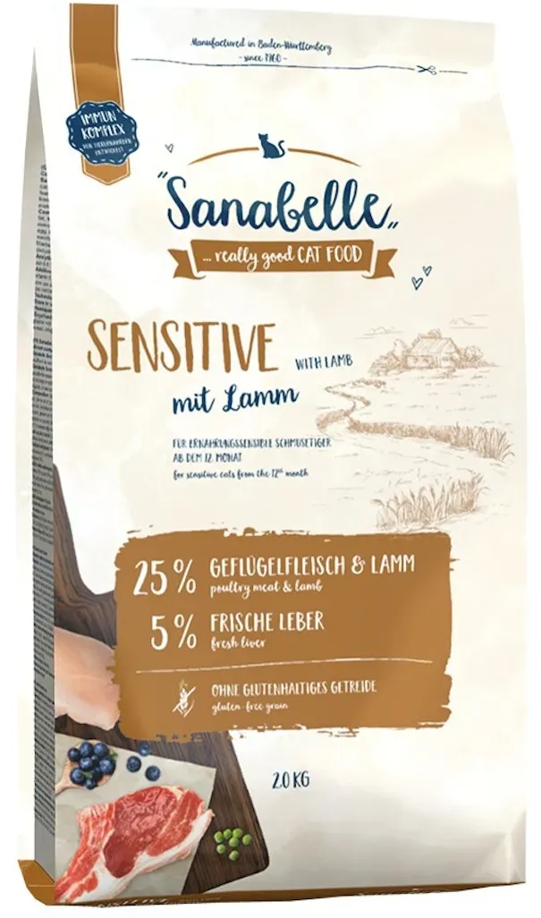 Sanabelle Sensitive mit Lamm Katzentrockenfutter 2 Kilogramm