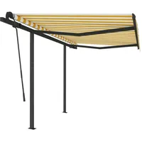 VidaXL Automatisch Gelenkarmmarkise 350 x 250 cm gelb/weiß inkl.