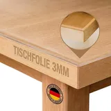 Trente Tischfolie 60x60 cm - 3mm dick - Tischdecke Abwaschbar - Tischschutz mit abgeschrägten Kanten - Transparente Tischdecke Eckig - Schutztischdecke Größe wählbar