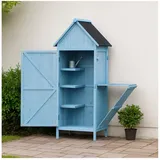 HTI-Living Garten-Geräteschrank Praktischer Gartenschrank mit Ablage, BxT: 77x53 cm, (Stück, 1 St., 1 Geräteschrank), Gartenschrank Holz blau