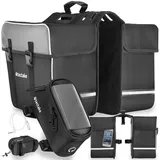 Tectake Georg Set Fahrradtasche schwarz