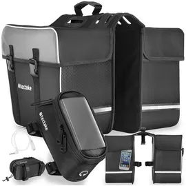 Tectake Georg Set Fahrradtasche schwarz