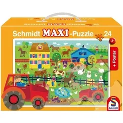 SCHMIDT SPIELE 56176 Puzzle Auf dem Bauernhof, 24 Teile