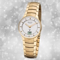 Armband-Uhr Funkwerk Metall gold FR-263 Damen Uhr Regent Funkuhr URFR263