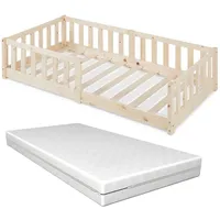 [en.casa] Kinderbett Tanna 80 x 160 cm Kiefer natur