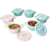 Mambocat 6er Set Emilia Mini-Cocotte Pastell Rosa Mint Blau