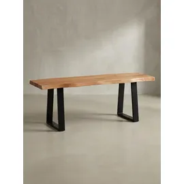 KADIMA DESIGN Garderobenbank 120 x 40 x 45,5 cm Akazie Massivholz / Metall modern beige