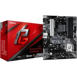 ASROCK Mainboard "B550 Phantom Gaming 4", schwarz, B:24,4cm T:30,5cm, Mainboards