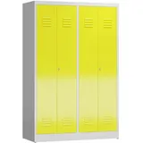 Classix Spind lichtgrau, zinkgelb X-510446, 2 Schließfächer 118,5 x 50,0 x 180,0 cm