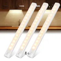 LouBout Unterbauleuchte Küche 30CM,3 Stück Schrankbeleuchtung LED mit Bewegungsmelder, USB Wiederaufladbar & 3 Farbmodi Schrankleuchte Sensor Licht Nachtlicht für Küche Schlafzimmer Treppe