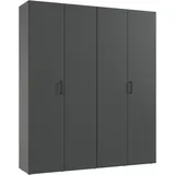 WIMEX Kleiderschrank WIMEX "Mugano,in 3 Breiten, 2 Tiefen, viele Farben, Made in Germany", schwarz (grafit, griffe schwarz), Schränke, Grafit, B/H/T: 160cm x 185cm x 40cm, Ohne Spiegel, Basic, Holzwerkstoff, Kleiderschrank, mit kurzen Griffen aus Metall,