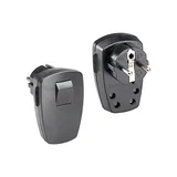 Bachmann Schutzkontaktstecker, schwarz flach Wippschalter 2-p