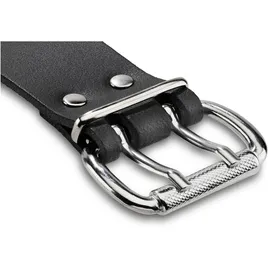 FHB Doppeldorn-Ledergürtel grau/schwarz 70