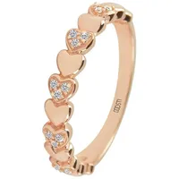 DOOSTI Trauring Schmuck Geschenk Silber 925 Trauring Ehering Partnerring LIEBE, mit Zirkonia (synth) goldfarben 52