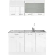 Vicco Küchenzeile R-Line 140 cm Weiß Hochglanz