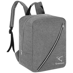 Granori Reiserucksack 40x30x20 cm Handgepäck 24l mit Außenfach – leicht & max. Stauraum grau|silberfarben