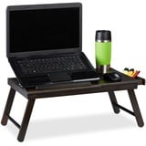 Laptoptisch Lapdesk Betttisch Buchhalter Laptophalter Knietablett dunkelbraun