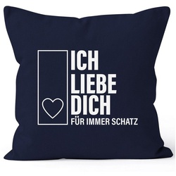 Autiga Dekokissen Ich Liebe Dich Geschenk-Kissenbezug für immer Schatz Autiga® blau