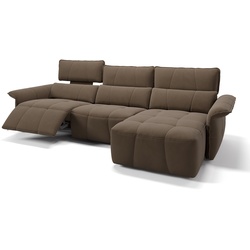 Stoff Eckcouch ADRIA Relaxfunktion Ecksofa - braun