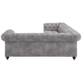 Home Affaire Chesterfield-Sofa »Chesterfield Ecksofa, auch in Leder L-Form«, hochwertige Knopfheftung, langer Schenkel links oder rechts wählbar grau