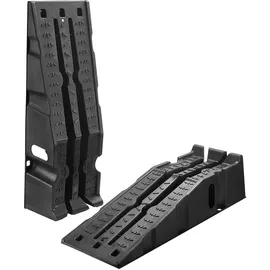 Vevor Autorampen Auffahrrampen 2 STK. 17 cm Hubhöhe, tragbare Auto-Servicerampen für Wartung in der Garage & Ölwechsel & Reparatur von LKW, 1814 kg (pro Rampe) belastbar Auffahrhilfe Schwarz