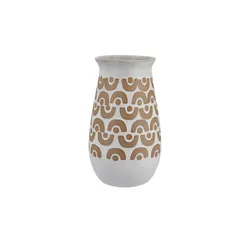 Vase   , beige , Steingut , Maße (cm): H: 24,8  Ø: 14.8