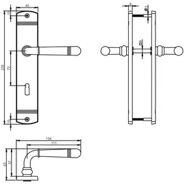 MS Beschläge Antik Grau Türdrücker Fenstergriff Modell Wolfsburg Buntbart