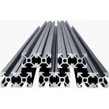 Vevor 10er Set Aluprofil 1500 mm T-nut 2020 Aluminium-strangpressprofil, eloxierte Linearschiene nach europäischem Standard, Nutenprofil für 3d-drucker, Cnc-maschine Diy, Lasergravur, Schwarz