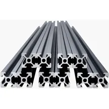 Vevor 10er Set Aluprofil 1500 mm T-Nut 2020 Aluminium-Strangpressprofil, eloxierte Linearschiene nach europäischem Standard, Nutenprofil für 3D-Drucker, CNC-Maschine DIY, Lasergravur, Schwarz