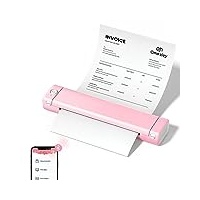 Omezizy Thermodrucker A4, M08F Bluetooth Drucker Handy für Reisen, Kabelloser Stencil Drucker, Inkless Printer Unterstützung A4 Thermopapier,Wiederaufladbar Thermodrucker für den Alltäglichen Druck