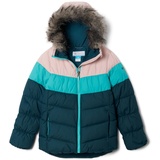 Columbia Girl's Arctic Blast II Ski Jacket, Night Wave, Bright Aqua, Dusty Pink, XL
