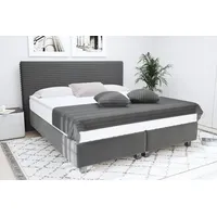 Westfalia Schlafkomfort Boxspringbett "Sven", grau (anthrazit), L:210cm, 100% Polyester;Polsterwatte: