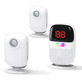 PILSAMAS 300m Kabelloser Bewegungsmelder, Durchgangsmelder Alarm mit Digitalem Zonen-Display & Akku, für Geschäft, Haus, Wohnmobil, Durchgangs, als Funk Türklingel, Katzenklingel, Senioren-Überwachung