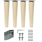 Prima-Online Möbelfuß 4er Set Gerade Holz Möbelfüße für Sofa, Bett mit Montageset H: 6-68cm, (4-St) 20 cm