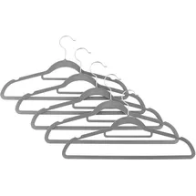 Testrut Kleiderbügel, Samt, 5 Stück, grau, Samt