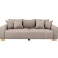 Big Sofa Alpha New dunkelbeige Velourstoff B/H/T: ca. 244x85x112 cm - dunkelbeige