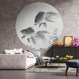 wall-art WallArt Fototapete Two Goldfish Rund 190 cm