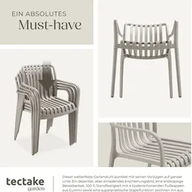 Tectake Alcudia Sessel 54,5 x 54,5 x 80,5 cm taupe 4 St.