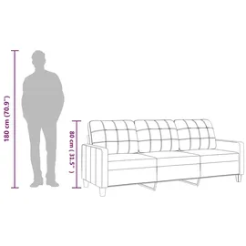 vidaXL 3-Sitzer-Sofa Schwarz 180 cm Kunstleder
