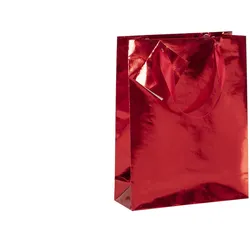Clairefontaine 5x Geschenktasche M 17x6x22 cm, Weihnachten Velvet - Rot 212889C