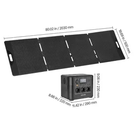 Vevor Powerstation mit 200 W Solarpanel 1800 W inkl. 1008 Wh LiFePO4 Akku