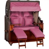 WebaVita Strandkorb Romy Mahagoni Violettrot