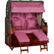 WebaVita Strandkorb Romy Mahagoni Violettrot