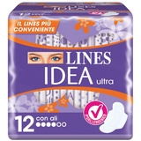 Lines Idea Ultra Damenbinden mit Flügeln, Packung mit 12 Stück